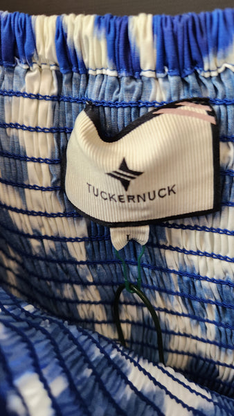 Tuckernuck Blue and White Floral Smocked Maxi Dress