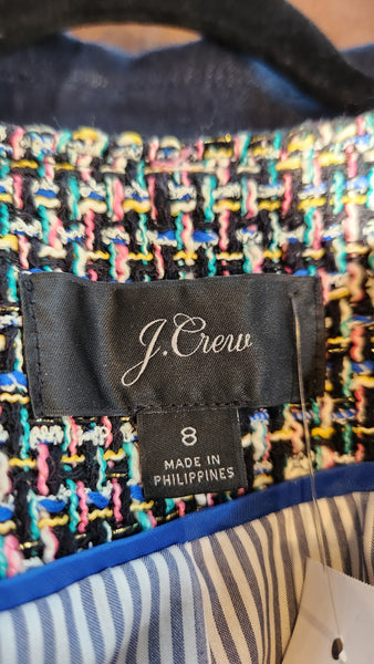 J Crew Black Trim Confetti Colored Blazer