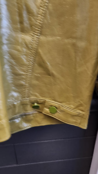 Princess Polly Olive Green Patent  Leather Jacket