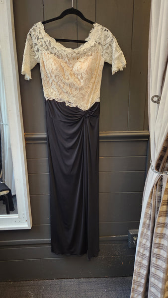MacDuggal Ivory Lace Bodice Gown