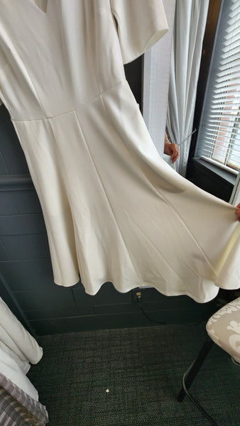 Donna Morgan Winter White Short Sleeved Dress