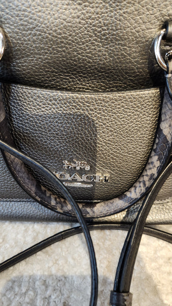 Coach Metallic Gray/ Silver  Leather EMMA Bag