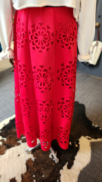 N by Nancy Laser Cut Maxi Skirt