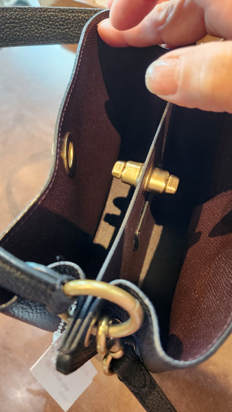 Coach Black Leather Charlie Mini Bucket Bag