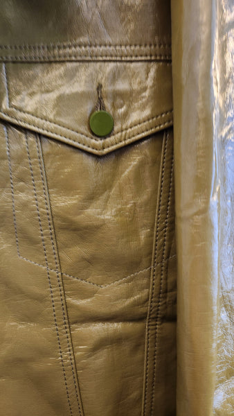 Princess Polly Olive Green Patent  Leather Jacket