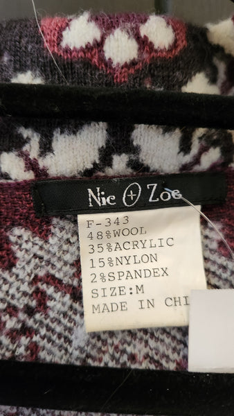 Nic & Zoe Floral Wool Blend Sweater