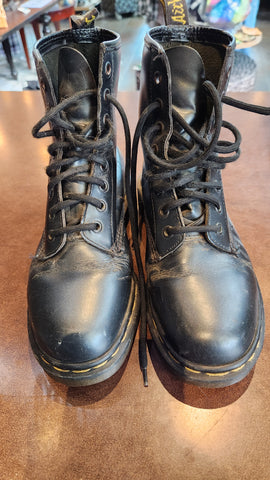 Dr. Marten Black Leather Air Wair Boots
