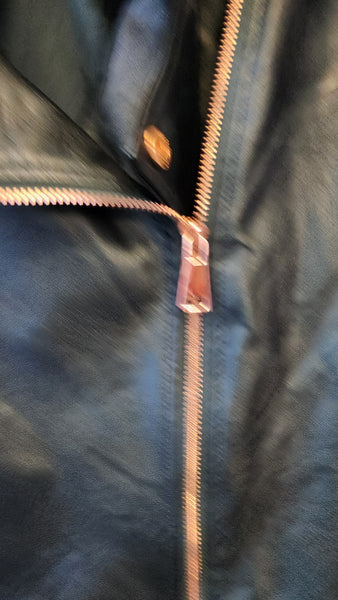 Joseph Ribkoff Metallic Teal  Faux Leather Jacket