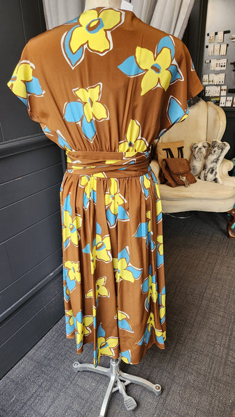 No. 6 Store Brown Silk Wrap dress