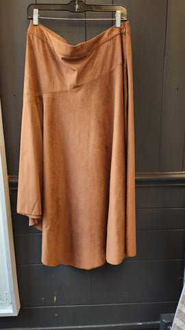 Soft Surroundings buttery-soft Deer Brown faux suede skirt