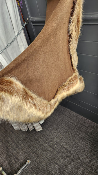 Faux Fur Light Brown Poncho