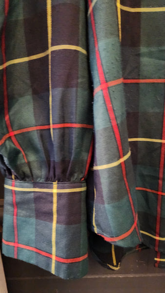 Gretchen Scott Long Sleeve Green Plaid Top