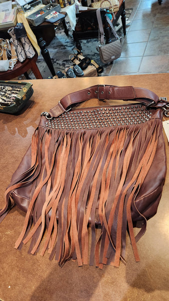 ASH Brown Fringe Leather Purse
