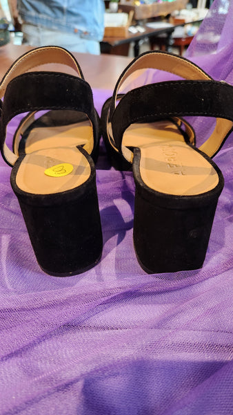 Aerosoles Black Velvet Cross Strap Shoe Sandal
