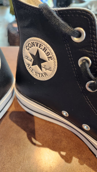Converse All Star Black Leather High Tops