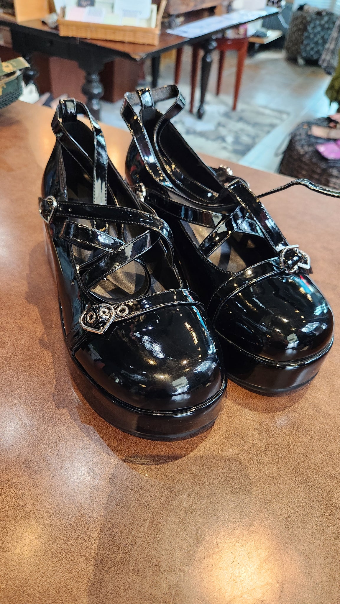 Black Patent Leather Platform Shoes