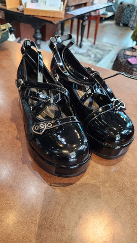 Black Patent Leather Platform Shoes