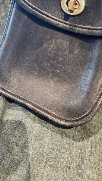 Vintage Coach Black Leather Crossbody