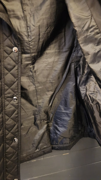 Laundry Quilted Black Jacket with Removeable Hood