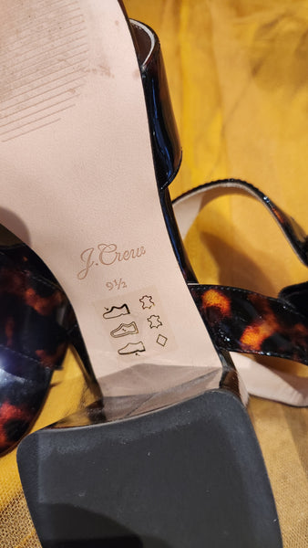 J Crew Chunky Tortoise block heel sandals