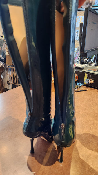 Jimmy Choo Green Patent Leather boots