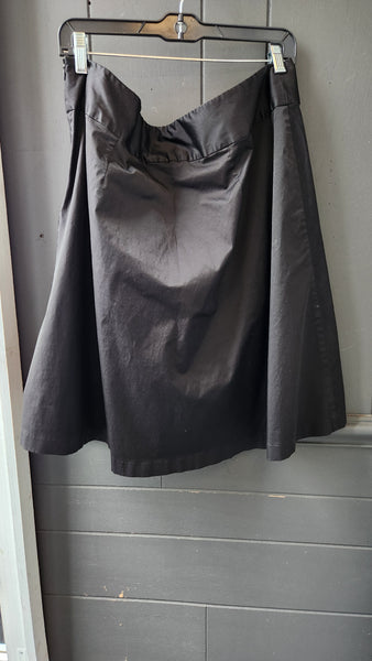 Lane Bryant Black Satin Swing Skirt