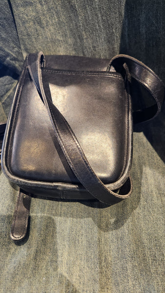 Vintage Coach Black Leather Crossbody