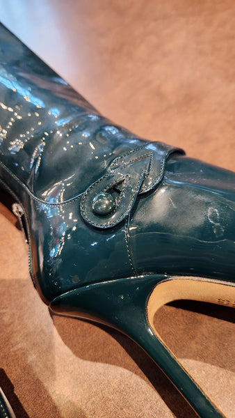 Jimmy Choo Green Patent Leather boots