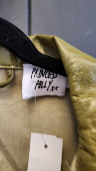 Princess Polly Olive Green Patent  Leather Jacket