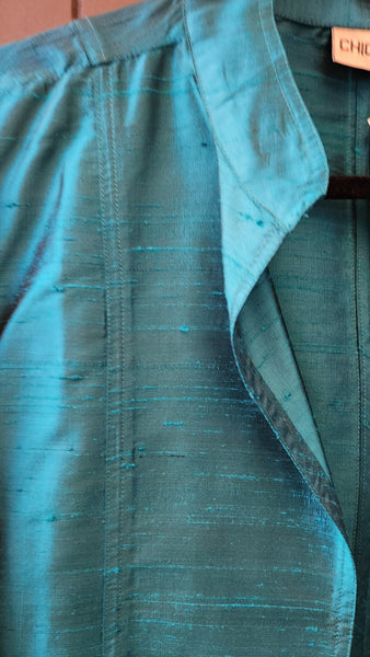 Chicos Raw Silk Blazer