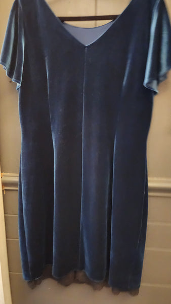 White House Black Market Teal Velvet Dress