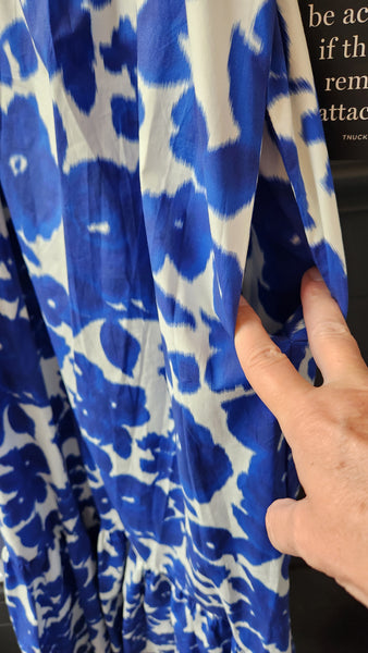 Tuckernuck Blue and White Floral Smocked Maxi Dress