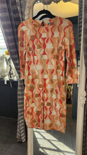 J McLaughlin Peach Tan And Pink Dress