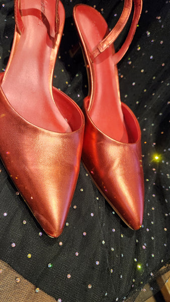 OPEN EDIT Cammie Slingback Pump In Red Salsa Metallic