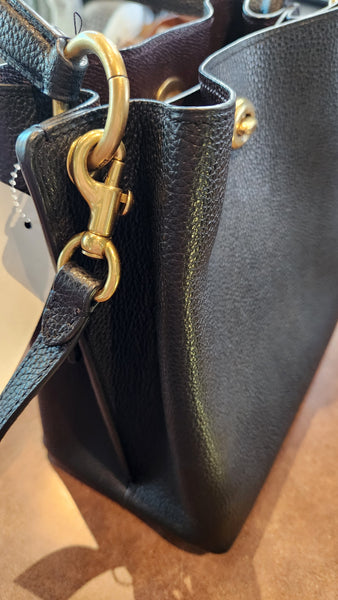 Coach Black Leather Charlie Mini Bucket Bag