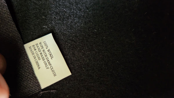 Ellie black felted wool Hat with faux fur zebra trim