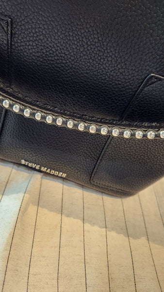Steve Madden Black Leather Shoulder Purse