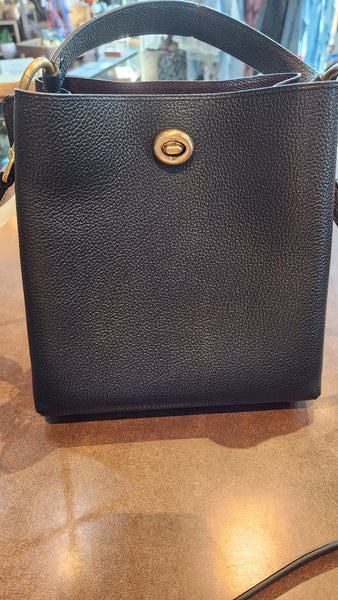 Coach Black Leather Charlie Mini Bucket Bag