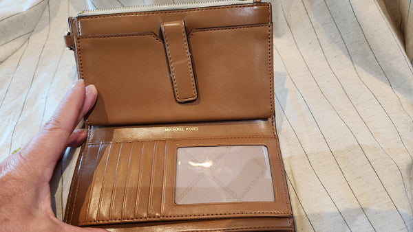 Michael Kors Signature Tan and Cream Wallet