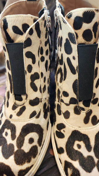 Paolo Leopard Wedge Tennis Shoe