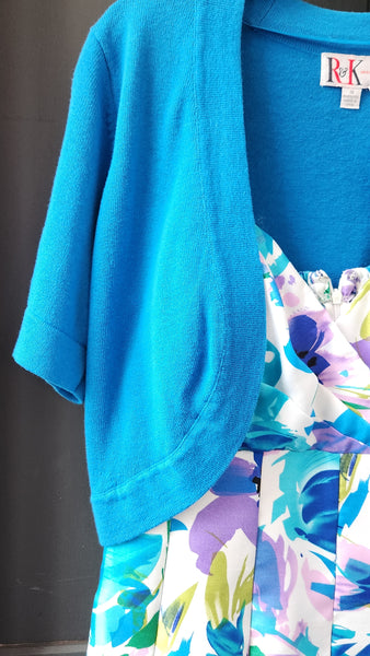 R&K 2 Piece Dress with Shrug Cardigan