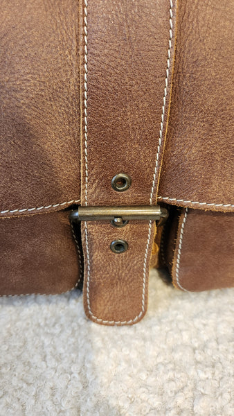 Roots Saddlebag Purse in Light Brown Leather