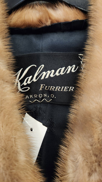 Vintage Kalman Persian Lamb Coat with Mink Collar