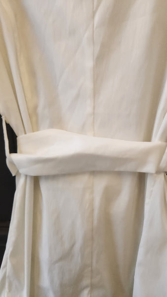 Sanuel Dong White Ruched Parachute type fabric Coat