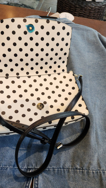 Kate Spade Black and White Polka Dot Cross Body Purse