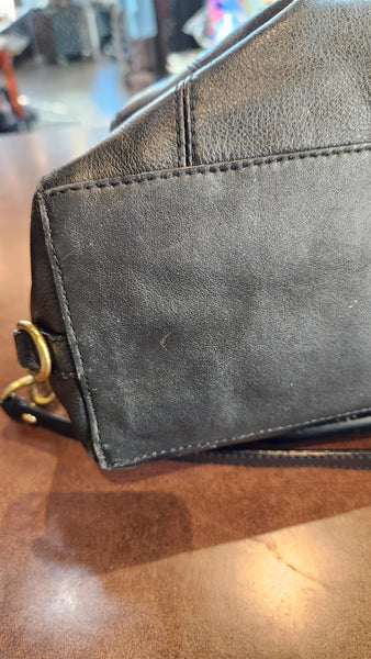 Coach Black Leather Purse with Gold Metal Details