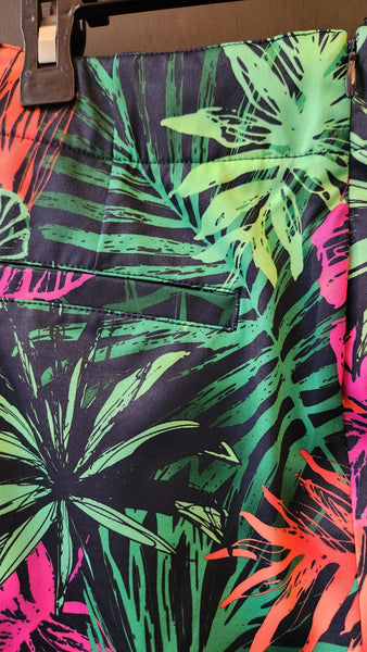 Lady Hagen Multicolored Tropical Print Skort