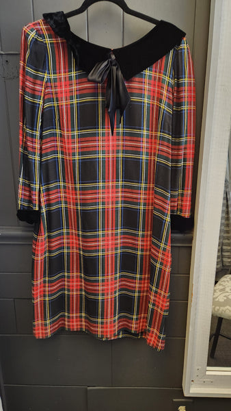 Vintage Lanz Christmas Plaid Dress