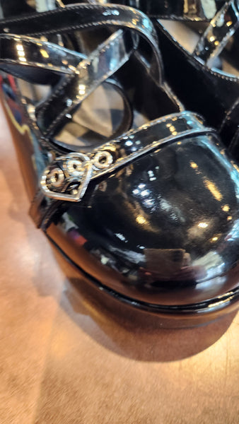 Black Patent Leather Platform Shoes