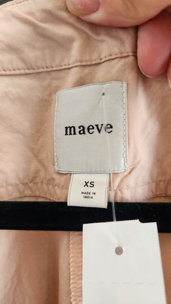 Maeve Sleeveless Zip Front Light Pink Top